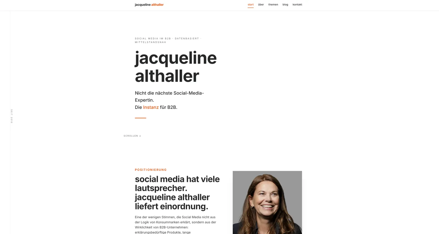 Website von Jacqueline Althaller